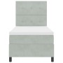 Cama Box Spring con Colchón y Luz LED Gris Claro 90x200 cm Terciopelo de , Camas y somieres - Ref: Foro24-3343286, Precio: 32...