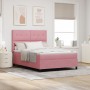 Cama con somier con colchón y LED Rosa 140x190 cm de terciopelo de , Camas y somieres - Ref: Foro24-3343315, Precio: 515,99 €...