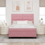 Cama con somier con colchón y LED Rosa 140x190 cm de terciopelo de , Camas y somieres - Ref: Foro24-3343315, Precio: 515,99 €...