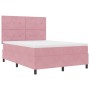 Cama con somier con colchón y LED Rosa 140x190 cm de terciopelo de , Camas y somieres - Ref: Foro24-3343315, Precio: 515,99 €...