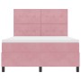 Cama con somier con colchón y LED Rosa 140x190 cm de terciopelo de , Camas y somieres - Ref: Foro24-3343315, Precio: 515,99 €...