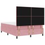 Cama con somier con colchón y LED Rosa 140x190 cm de terciopelo de , Camas y somieres - Ref: Foro24-3343315, Precio: 515,99 €...