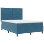 Cama con Box Spring y Colchón & LED Azul Oscuro 160x200 cm de Terciopelo de , Camas y somieres - Ref: Foro24-3343326, Precio:...
