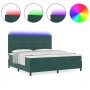 Cama con Somier y Colchón con LED Verde Oscuro 200x200 cm Terciopelo de , Camas y somieres - Ref: Foro24-3343337, Precio: 726...