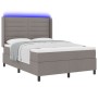 Cama box spring con colchón y LED Taupe 140x200 cm Tela de , Camas y somieres - Ref: Foro24-3343445, Precio: 559,65 €, Descue...