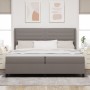Cama Box Spring con colchón y LED Taupe 200x200 cm Tela de , Camas y somieres - Ref: Foro24-3343466, Precio: 729,12 €, Descue...