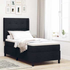 Cama Box Spring con Colchón y LED Negro 90x200 cm Tela de , Camas y somieres - Ref: Foro24-3343485, Precio: 362,15 €, Descuen...