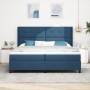 Cama de Box Spring con Colchón y LED Azul 200x200 cm Tela de , Camas y somieres - Ref: Foro24-3343531, Precio: 737,01 €, Desc...
