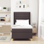 Cama Box Spring con Colchón y LED Marrón Oscuro 90x200 cm Tela de , Camas y somieres - Ref: Foro24-3343612, Precio: 354,89 €,...