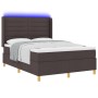 Cama con Somier y Colchón LED Marrón Oscuro 140x200 cm Tela de , Camas y somieres - Ref: Foro24-3343633, Precio: 529,04 €, De...