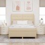 Cama Box Spring con colchón y LED Crema 160x200 cm Tela de , Camas y somieres - Ref: Foro24-3343705, Precio: 616,41 €, Descue...