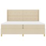 Cama Box Spring con Colchón y LED Crema 200x200 cm Tela de , Camas y somieres - Ref: Foro24-3343719, Precio: 629,94 €, Descue...
