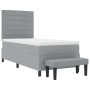 Cama con Box Spring con Colchón y Banco Gris Claro 90x200 cm Tela de , Camas y somieres - Ref: Foro24-3343960, Precio: 378,56...