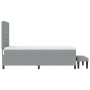Cama con Box Spring con Colchón y Banco Gris Claro 90x200 cm Tela de , Camas y somieres - Ref: Foro24-3343960, Precio: 378,56...