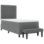 Cama Box Spring con Colchón y Banco Gris Oscuro 90x200 cm Tela de , Camas y somieres - Ref: Foro24-3343961, Precio: 394,00 €,...