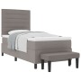 Cama con Base de Resorte con Colchón y Banco Taupe 100x200 cm Tela de , Camas y somieres - Ref: Foro24-3343971, Precio: 410,4...