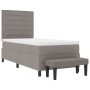 Cama con Base de Resorte con Colchón y Banco Taupe 100x200 cm Tela de , Camas y somieres - Ref: Foro24-3343971, Precio: 410,4...