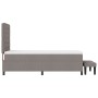 Cama con Base de Resorte con Colchón y Banco Taupe 100x200 cm Tela de , Camas y somieres - Ref: Foro24-3343971, Precio: 410,4...