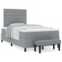 Cama con Canon con Colchón y Banco Gris Claro 120x200 cm Tela de , Camas y somieres - Ref: Foro24-3343981, Precio: 443,82 €, ...