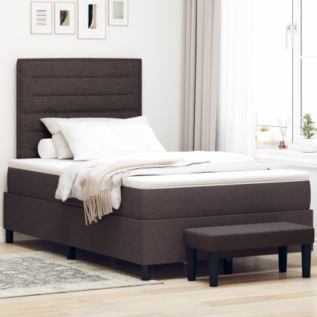 Cama con Somier y Colchón & Banco Marrón Oscuro 120x200 cm Tela de , Camas y somieres - Ref: Foro24-3343984, Precio: 458,98 €...