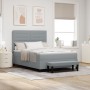 Cama con Base de Resortes con Colchón y Banco Gris Claro 140x190 cm Tela de , Camas y somieres - Ref: Foro24-3343988, Precio:...