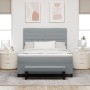 Cama con Base de Resortes con Colchón y Banco Gris Claro 140x190 cm Tela de , Camas y somieres - Ref: Foro24-3343988, Precio:...
