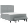 Cama con Base de Resortes con Colchón y Banco Gris Claro 140x190 cm Tela de , Camas y somieres - Ref: Foro24-3343988, Precio:...