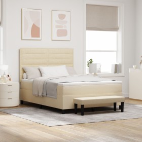 Cama con Base con Colchón y Banco Beige 140x190 cm Tela de , Camas y somieres - Ref: Foro24-3343993, Precio: 552,56 €, Descue...