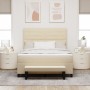 Cama con Base con Colchón y Banco Beige 140x190 cm Tela de , Camas y somieres - Ref: Foro24-3343993, Precio: 552,56 €, Descue...