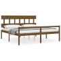 Cama personas mayores cabecero madera marrón miel 200x200 cm de vidaXL, Camas y somieres - Ref: Foro24-3195439, Precio: 180,6...