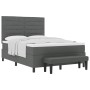 Cama con Box Spring con Colchón y Banco Gris Oscuro 160x200 cm Tela de , Camas y somieres - Ref: Foro24-3344003, Precio: 618,...