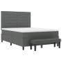 Cama con Box Spring con Colchón y Banco Gris Oscuro 160x200 cm Tela de , Camas y somieres - Ref: Foro24-3344003, Precio: 618,...