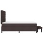 Cama con Base de Resortes con Colchón y Banco Marrón Oscuro 160x200 cm Tela de , Camas y somieres - Ref: Foro24-3344005, Prec...