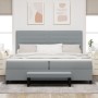 Cama con Somier con Colchón y Banco Gris Claro 200x200 cm Tela de , Camas y somieres - Ref: Foro24-3344016, Precio: 806,03 €,...