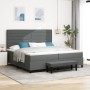 Cama Box Spring con Colchón y Banco Gris Oscuro 200x200 cm Tela de , Camas y somieres - Ref: Foro24-3344017, Precio: 765,37 €...