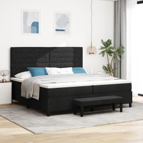 Cama de Base de Caja con Colchón y Banco Negro 200x200 cm Tela de , Camas y somieres - Ref: Foro24-3344018, Precio: 791,88 €,...