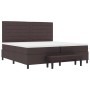 Cama con Base de Resortes con Colchón & Banco Marrón Oscuro 200x200 cm Tela de , Camas y somieres - Ref: Foro24-3344019, Prec...