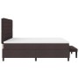 Cama con Base de Resortes con Colchón & Banco Marrón Oscuro 200x200 cm Tela de , Camas y somieres - Ref: Foro24-3344019, Prec...