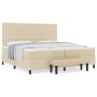 Cama con Somier con Colchón y Banco Color Crema 200x200 cm Tela de , Camas y somieres - Ref: Foro24-3344021, Precio: 740,85 €...