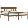 Cama personas mayores cabecero madera marrón miel 200x200 cm de vidaXL, Camas y somieres - Ref: Foro24-3195439, Precio: 180,6...
