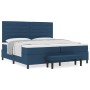 Cama Box Spring con Colchón y Banco Azul 200x200 cm Tela de , Camas y somieres - Ref: Foro24-3344022, Precio: 839,34 €, Descu...