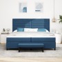 Cama Box Spring con Colchón y Banco Azul 200x200 cm Tela de , Camas y somieres - Ref: Foro24-3344022, Precio: 839,34 €, Descu...