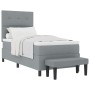 Cama con somier con colchón y banco gris claro 100x200 cm tela de , Camas y somieres - Ref: Foro24-3344044, Precio: 378,55 €,...