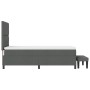 Cama con Box Spring con colchón y banco gris oscuro 100x200 cm tela de , Camas y somieres - Ref: Foro24-3344045, Precio: 393,...