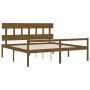 Cama personas mayores cabecero madera marrón miel 200x200 cm de vidaXL, Camas y somieres - Ref: Foro24-3195439, Precio: 180,6...