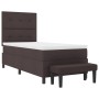 Cama con somier con colchón & banco marrón oscuro 100x200 cm tela de , Camas y somieres - Ref: Foro24-3344047, Precio: 408,44...
