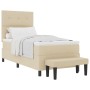 Cama Box Spring con Colchón y Banco Crema 100x200 cm Tela de , Camas y somieres - Ref: Foro24-3344049, Precio: 373,25 €, Desc...