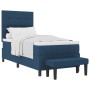 Cama Box Spring con Colchón y Banco Azul 100x200 cm Tela de , Camas y somieres - Ref: Foro24-3344050, Precio: 414,52 €, Descu...