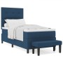 Cama Box Spring con Colchón y Banco Azul 100x200 cm Tela de , Camas y somieres - Ref: Foro24-3344050, Precio: 414,52 €, Descu...