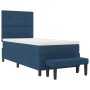 Cama Box Spring con Colchón y Banco Azul 100x200 cm Tela de , Camas y somieres - Ref: Foro24-3344050, Precio: 414,52 €, Descu...